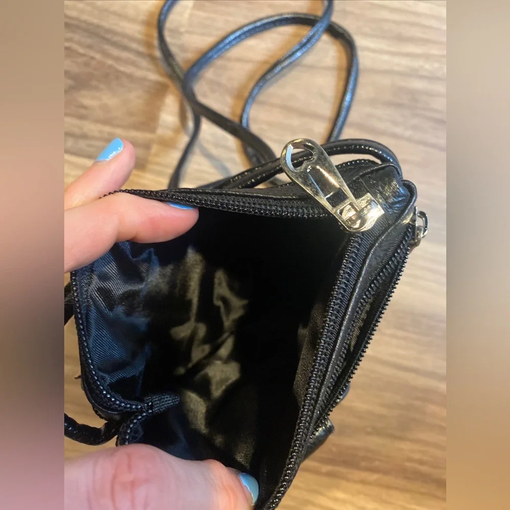 Black or blue  over the shoulder faux leather purse with multiple pockets NWOT